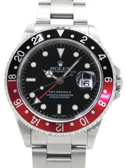 ROLEX GMT-MASTER II RED X BLACK BEZEL 16710 A MEN #T047