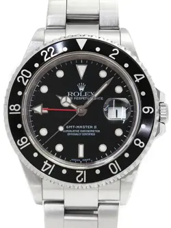 ROLEX GMT-MASTER II BLACK BEZEL 16710 K MEN #T054
