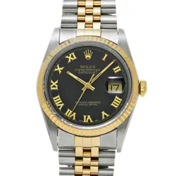 USED ROLEX DATEJUST 16233 BLACK CASE SIZE 36×36MM MEN'S WATCH #432114