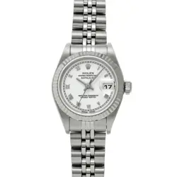 USED ROLEX DATEJUST 69174 WHITE CASE SIZE 26×26MM LADIES WATCH #41484