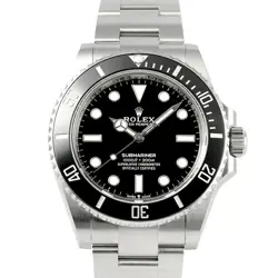 USED ROLEX SUBMARINER 124060 BLACK MEN'S WATCH #4194