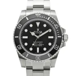 USED ROLEX SUBMARINER 114060 BLACK CASE SIZE 40×40MM MEN'S WATCH #42254