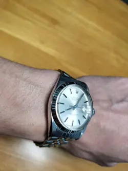 ROLEX DATEJUST BOYS MODEL AUTOMATIC STAINLESS STEEL WRISTWATCH OYSTER PERPETUAL