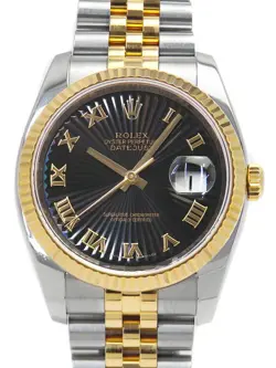 USED ROLEX DATEJUST 116233 BLACK CASE SIZE 36MM MEN'S WATCH #41394