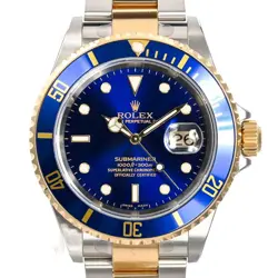 USED ROLEX SUBMARINER 16613 BLUE CASE SIZE 40MM MEN'S WATCH #45504