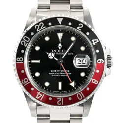 USED ROLEX GMT MASTER 2 16710BK/RD BLACK CASE SIZE 40MM MEN'S WATCH #4104