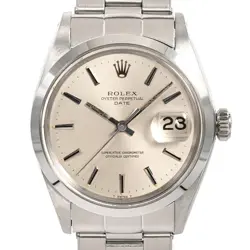 USED ROLEX OYSTER PERPETUAL DATE 1500 SILVER CASE SIZE 34MM MEN'S WATCH #46604