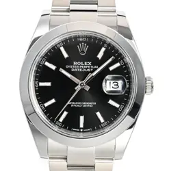 USED ROLEX DATEJUST 41 126300/OYS BLACK CASE SIZE 41MM MEN'S WATCH #4104