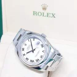 ROLEX 36MM OYSTER PERPETUAL WHITE ROMAN DATEJUST REF: 116200 (2013)