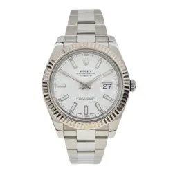 ROLEX DATEJUST II STAINLESS STEEL WHITE DIAL 41MM AUTOMATIC MEN’S WATCH 116334