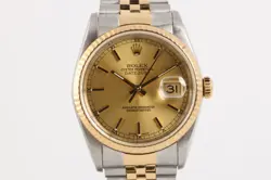 ﻿ROLEX DATEJUST 16233 36MM STAINLESS STEEL & 18K YELLOW GOLD MEN'S WATCH
