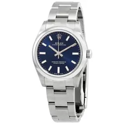 ROLEX OYSTER PERPETUAL 31 AUTOMATIC CHRONOMETER BLUE DIAL LADIES WATCH