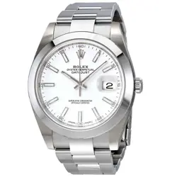 ROLEX OYSTER PERPETUAL DATEJUST WHITE DIAL AUTOMATIC MEN'S WATCH 126300WSO