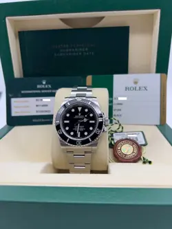 ROLEX 114060 SUBMARINER BLACK CERAMIC 40MM STAINLESS STEEL BOX PAPER 2015