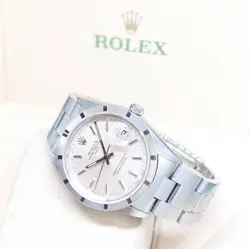 ROLEX 34MM SILVER INDEXES OYSTER PERPETUAL DATE REF: 15210 (P SERIES)