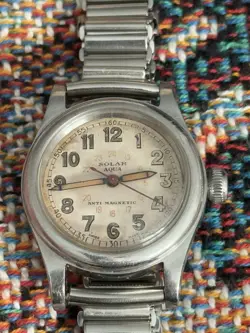 VINTAGE ROLEX OYSTER SOLAR AQUA WW2 MILITARY MEN’S WATCH