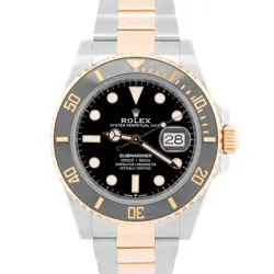 PAPERS ROLEX SUBMARINER DATE 41MM CERAMIC BLACK STEEL TWO-TONE 18K 126613 LN BOX