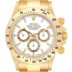 ROLEX DAYTONA CHRONOGRAPH YELLOW GOLD WHITE DIAL MENS WATCH 16528
