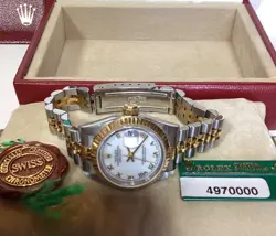 ROLEX DATEJUST LADIES 2TONE YELLOW GOLD & STEEL WATCH 69173 EXCELLENT CONDITION