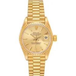 ROLEX PRESIDENT DATEJUST YELLOW GOLD LADIES WATCH 69178 BOX PAPERS