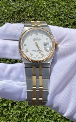 ROLEX DATEJUST OYSTERQUARTZ STEEL YELLOW GOLD MENS WATCH 17013