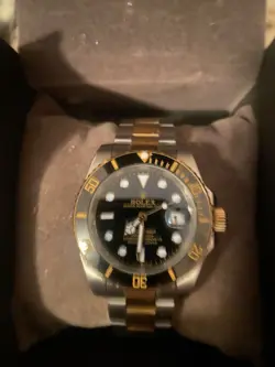 ROLEX SUBMARINER  TWO TONE BLACK BNIB NEW, COMPLETE,