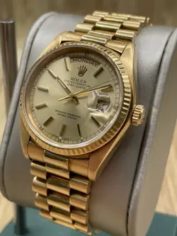 ROLEX DAYDATE PRESIDENT REF. 18038 18KT GOLD WATCH 1980 CLEAN UNIT CHECK IT OUT!