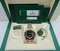 2015 ROLEX SUBMARINER 18K SOLID GOLD REF 116618LN FULL SET SERVICED W/WARRANTY