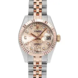 ROLEX DATEJUST 10P DIAMOND 179171G PINK CARVING COMPUTER G NUMBER SECOND HAN...