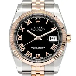 ROLEX DATEJUST 116231 BLACK ROMAN RANDOM AUTOMATIC DATEJUST 36MM #008