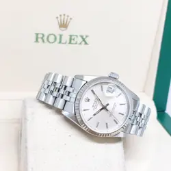 ROLEX 31MM OYSTER PERPETUAL SILVER STICKS DIAL DATEJUST REF: 68274 (8.24)