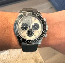 ROLEX COSMOGRAPH DAYTONA 116519LN CERAMIC WHITE GOLD STEEL DIAL WATCH 2021