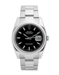 ROLEX DATEJUST 36 / BLACK DIAL / 2010 / 116200
