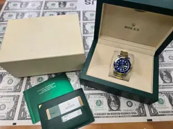 2018 ROLEX SUBMARINER 116613LB “BLUESY” SS/GOLD BOX, CARD, BOOKLET AND HANG TAG