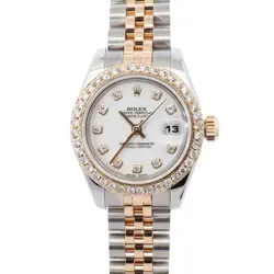 ROLEX DATEJUST 26MM WHITE DIAL WATCH 179173 YG