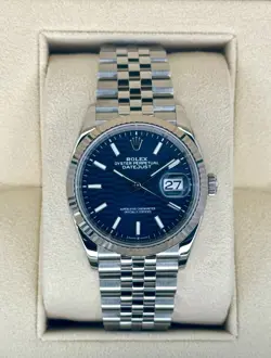 2023 ROLEX DATEJUST 36MM 126234 STAINLESS STEEL JUBILEE BLUE MOTIF DIAL