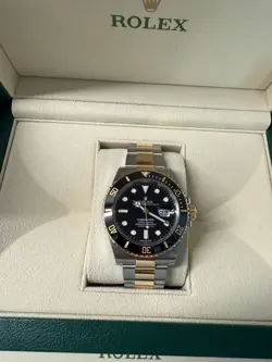 Rolex Submariner 126613LN Silver and Gold Oyster Bracelet with Black Bezel