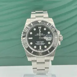 ROLEX STEEL SUBMARINER DATE WATCH - BLACK DIAL - 116610