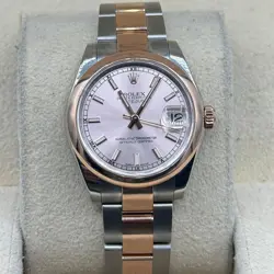 ROLEX DATEJUST 31 WATCH - SMOOTH BEZEL - PINK DIAL - OYSTER BRACELET - 178241