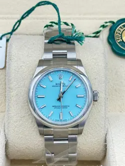 ROLEX OYSTER PERPETUAL 31 WATCH - DOMED BEZEL - TURQUOISE BLUE 