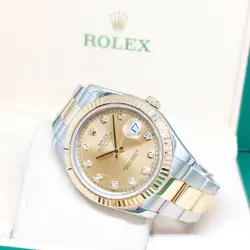 ROLEX 41MM 2 TONE CHAMPAGNE DIAMONDS DATEJUST 116333 (2012)