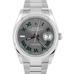 MINT 2022 ROLEX DATEJUST WIMBLEDON STAINLESS STEEL 36MM AUTOMATIC WATCH 126200
