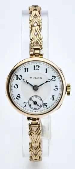 ROLEX 9K BRACELET SOLID GOLD ‘1923’ ART DECO LADIES VINTAGE WATCH 26MM, SERVICED