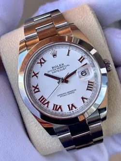 ROLEX DATEJUST 41 WHITE ROMAN DIAL 41MM 2024 BOX & PAPERS 126300