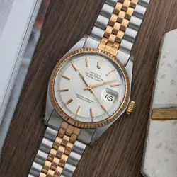 1971 ROLEX DATEJUST 1601 TWO TONE - ATTRACTIVE PIE PAN DIAL - ROSE GOLD