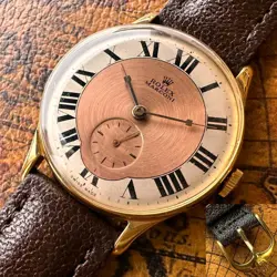 ROLEX MARCONI ANTIQUE VINTAGE GOLD DIAL HAND WINDING WRISTWATCH