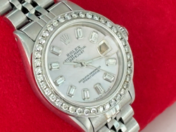 ROLEX DATEJUST PINK MOTHER OF PEARL DIAMOND 26MM LADIES WATCH