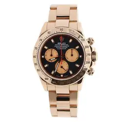 ROLEX DAYTONA 40MM BLACK DIAL WATCH 116508 YG