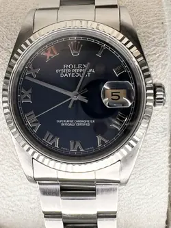 ROLEX DATEJUST 16234 BLUE ROMAN 1993 S SERIAL