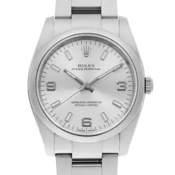 ROLEX AIR KING 114200 SILVER 369 WHITE BAR RANDOM NUMBER SECOND HAND MENS